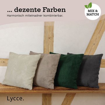 Lycce Dekokissen Kissenbezug aus trendigem Cordstoff (50x50cm), beige