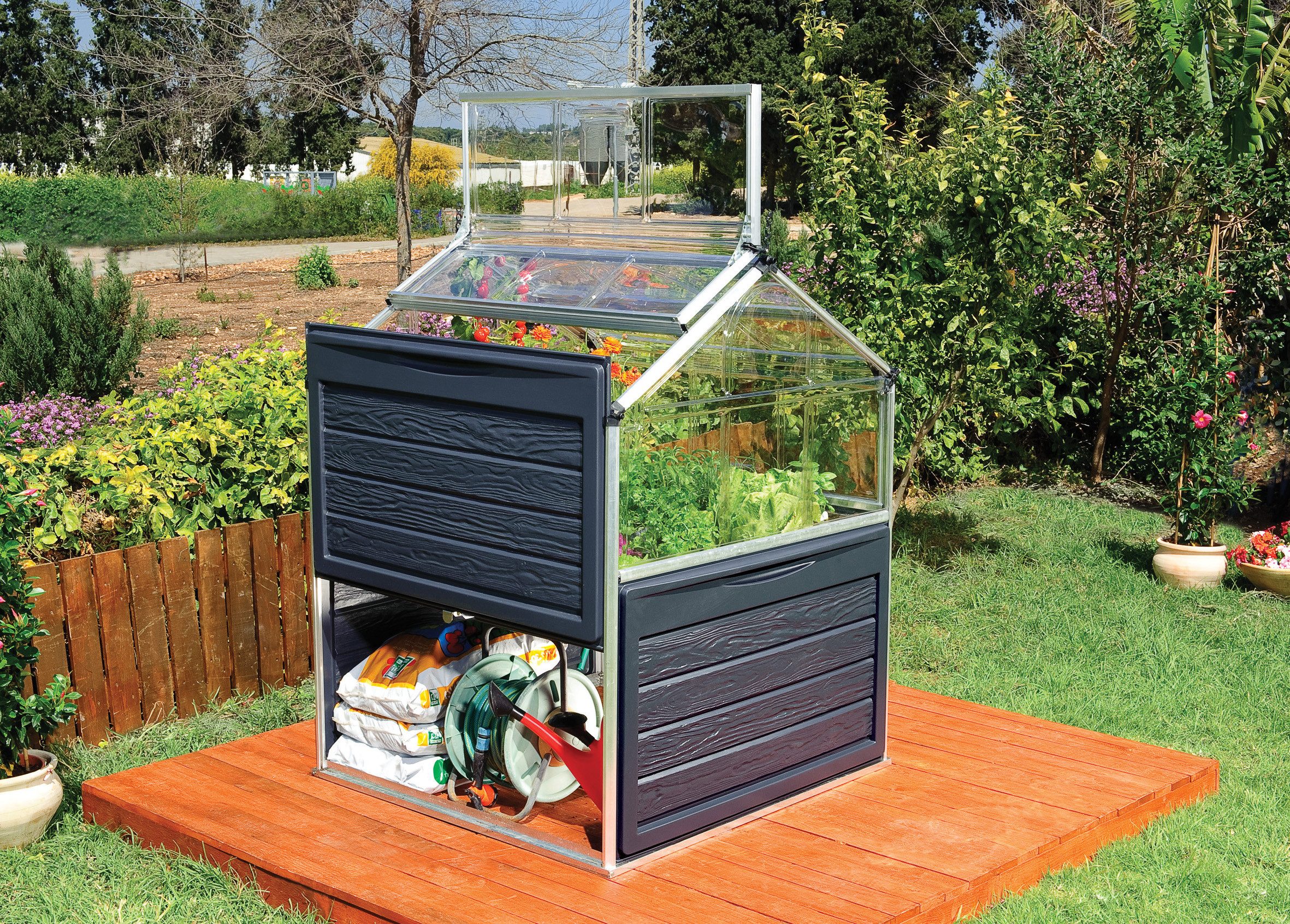 Palram - Canopia Tomatengewächshaus Plant Inn, BxTxH: 118 x 118 x 148 cm, BxLxH: 118 x 70 x 148 cm, 0,7 mm Wandstärke, lebenslang widerstandsfähige Wandpaneele