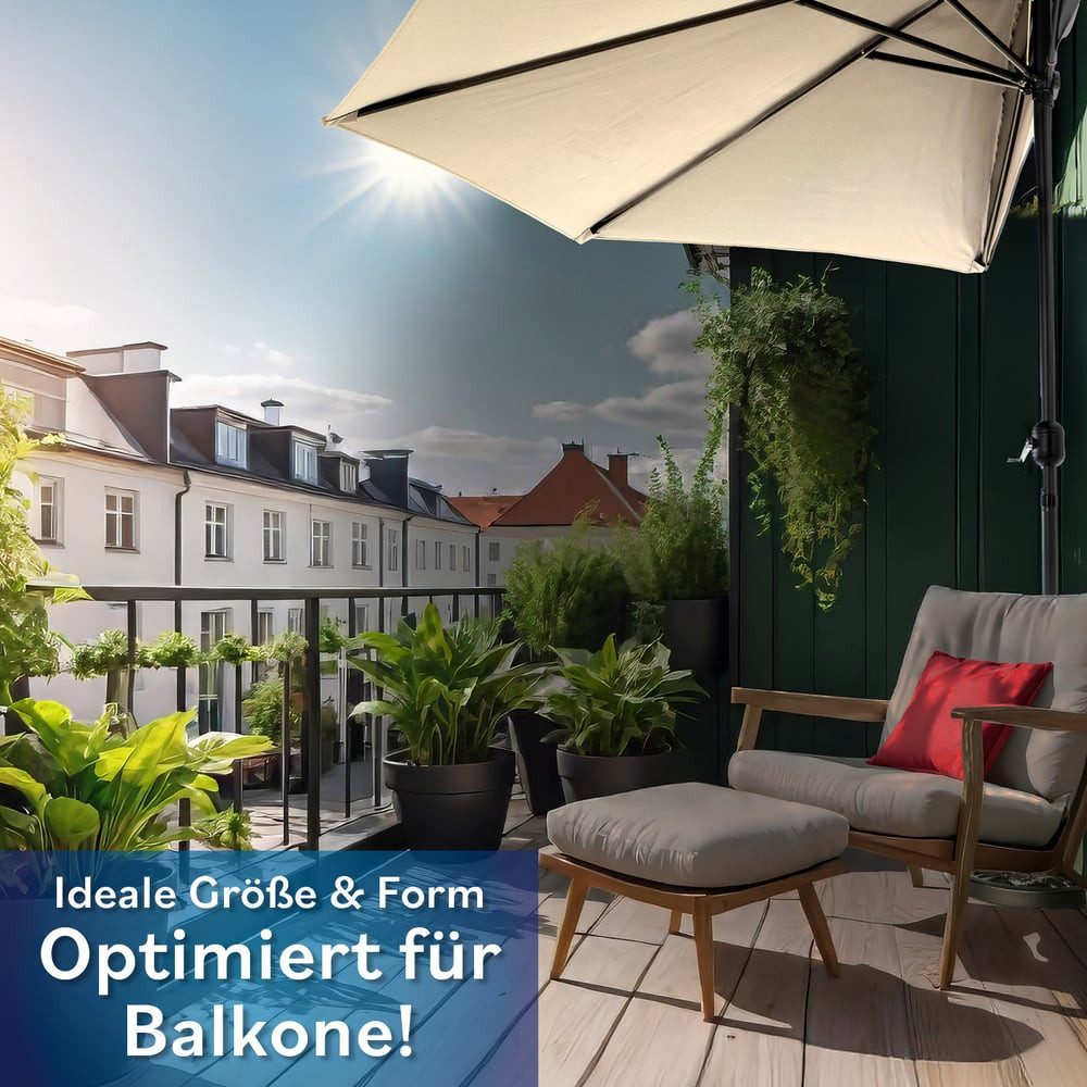 EASYmaxx Sonnenschirm halbrund, 270 x 140 günstig online kaufen