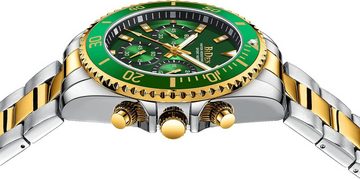 Clim Art für Männer Chronographen Edelstahl Wasserdicht Watch, Quarz Uhren mit Datum Business Casual