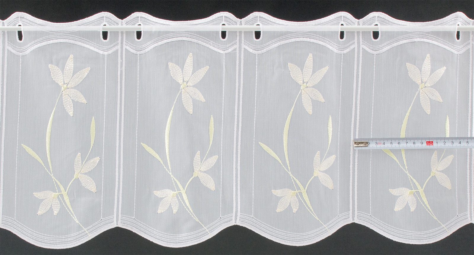Verdi Scheibengardine nach Maß mit Blumenmuster günstig online kaufen