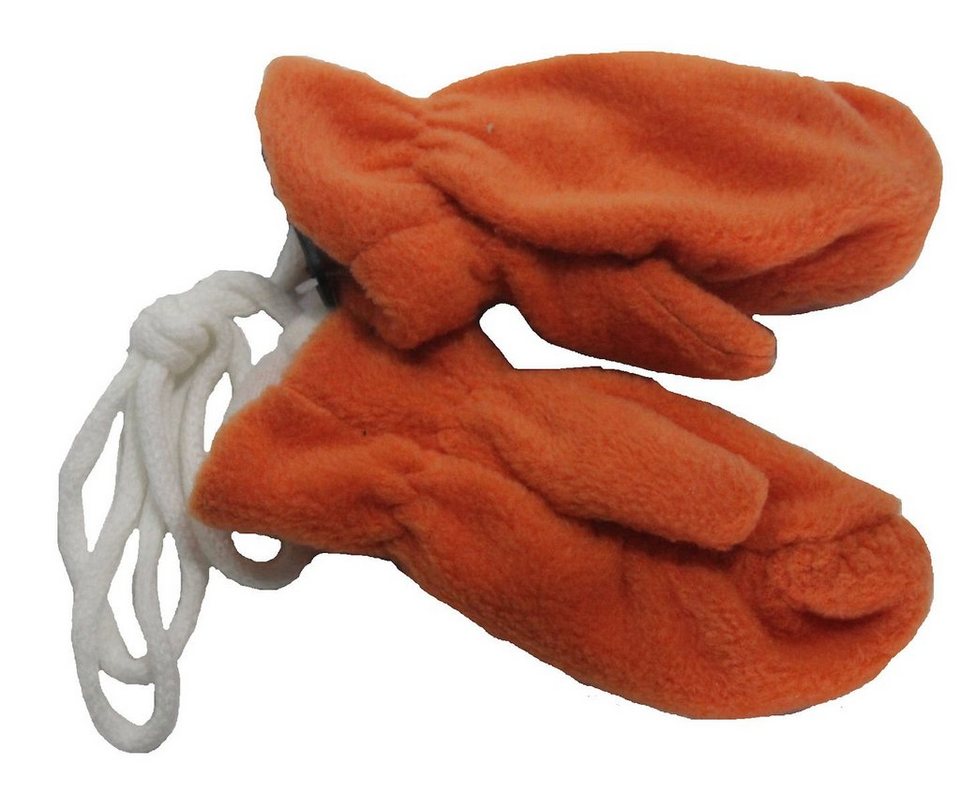 Fiebig Fäustlinge Fiebig Baby Fleecefäustel m Band Handschuhe zimt orange