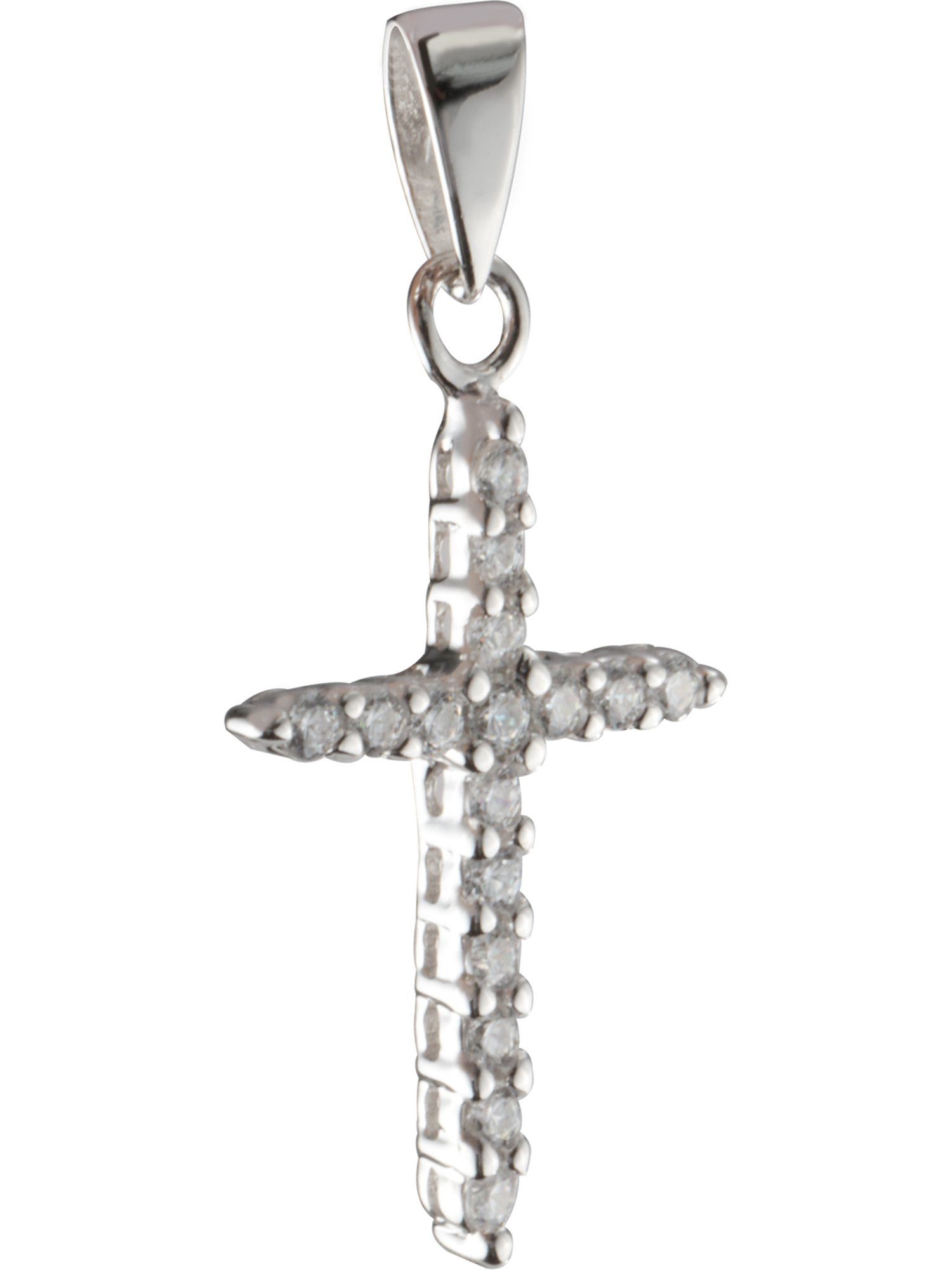 Kettenanhänger FAVS Damen-Anhänger 925er Silber 16 Zirkonia Kreuz