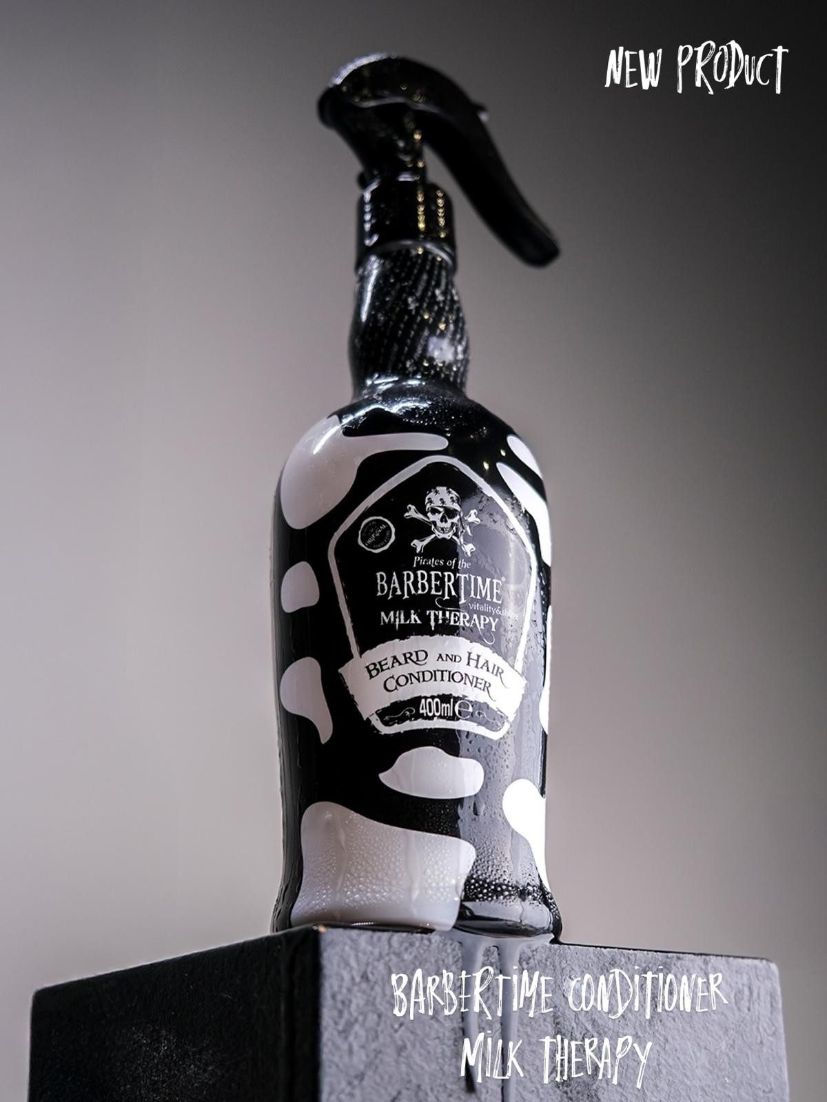 BARBERTIME Leave-in Pflege 2Phasen Leave in Conditioner für Haare & Bart 400ml Milk Therapy