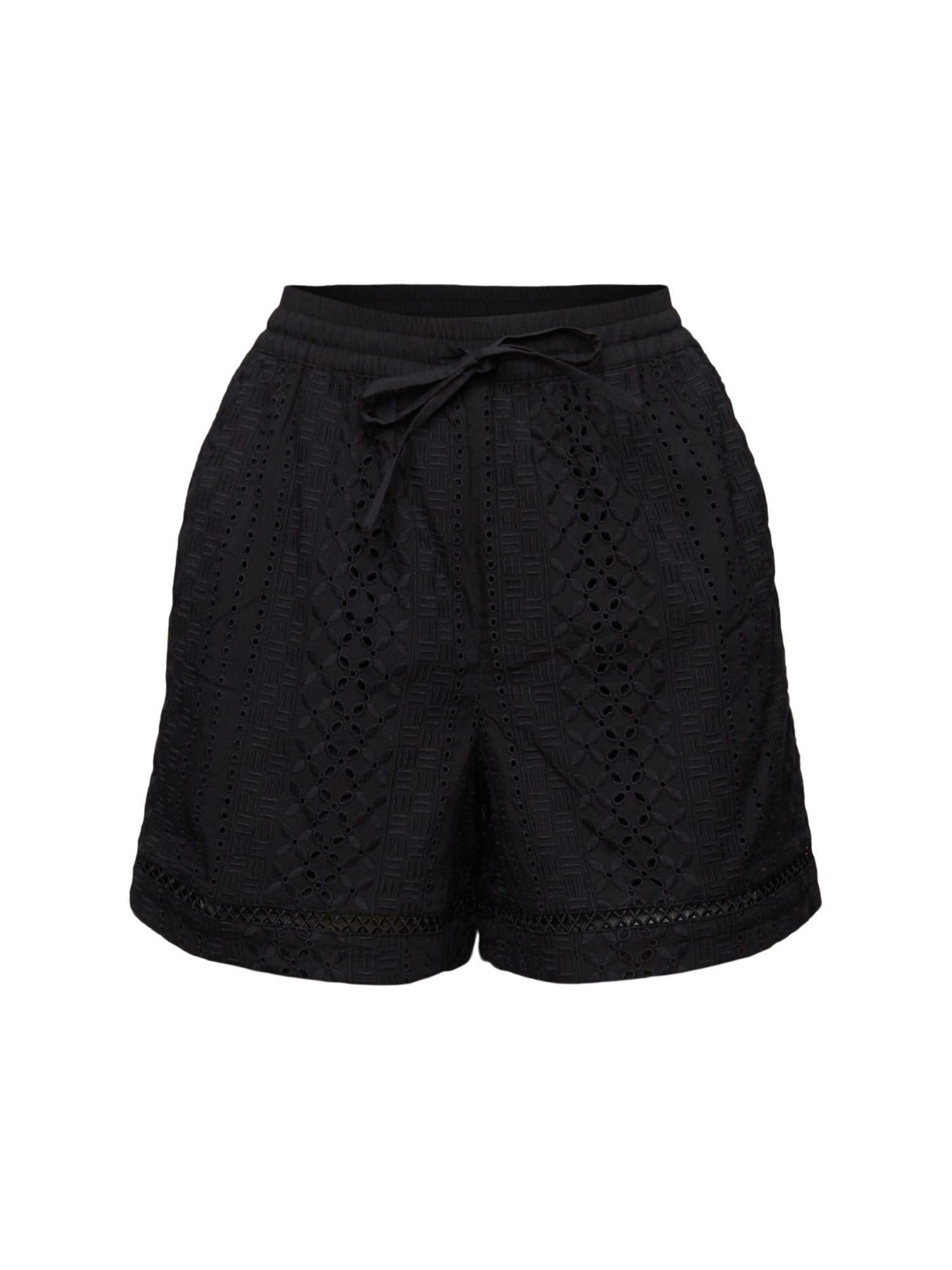Esprit Shorts Bestickte Shorts, LENZING™ ECOVERO™ (1-tlg) BLACK