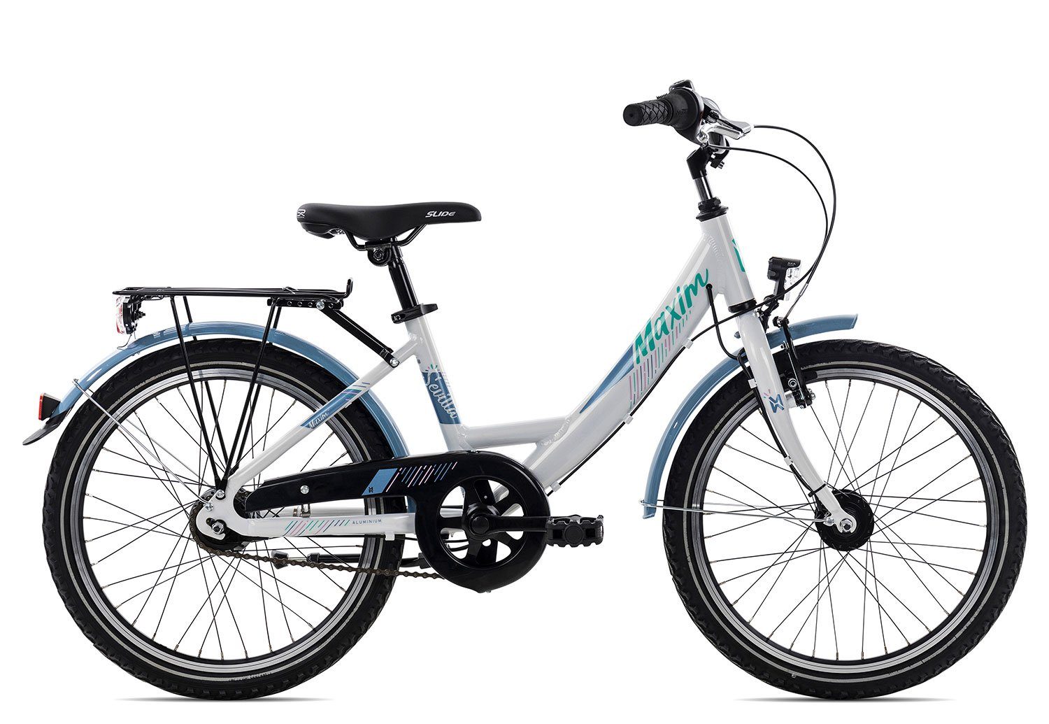 Maxim Kinderfahrrad Sevilla Alu 7 20 Wave, 7 Gang Shimano Nexus 7 Rücktritt Schaltwerk, Nabenschaltung Rücktritt, Kinderfahrrad 20 Zoll weiß snow angel