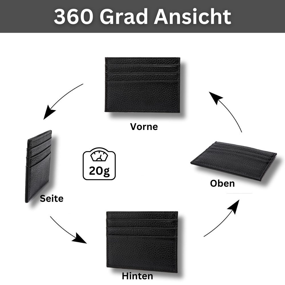 Fomax Kartenetui aus echtem Leder, eleganter Kartenhalter, mit übersichtlicher Anordnung, verschiedene Farben