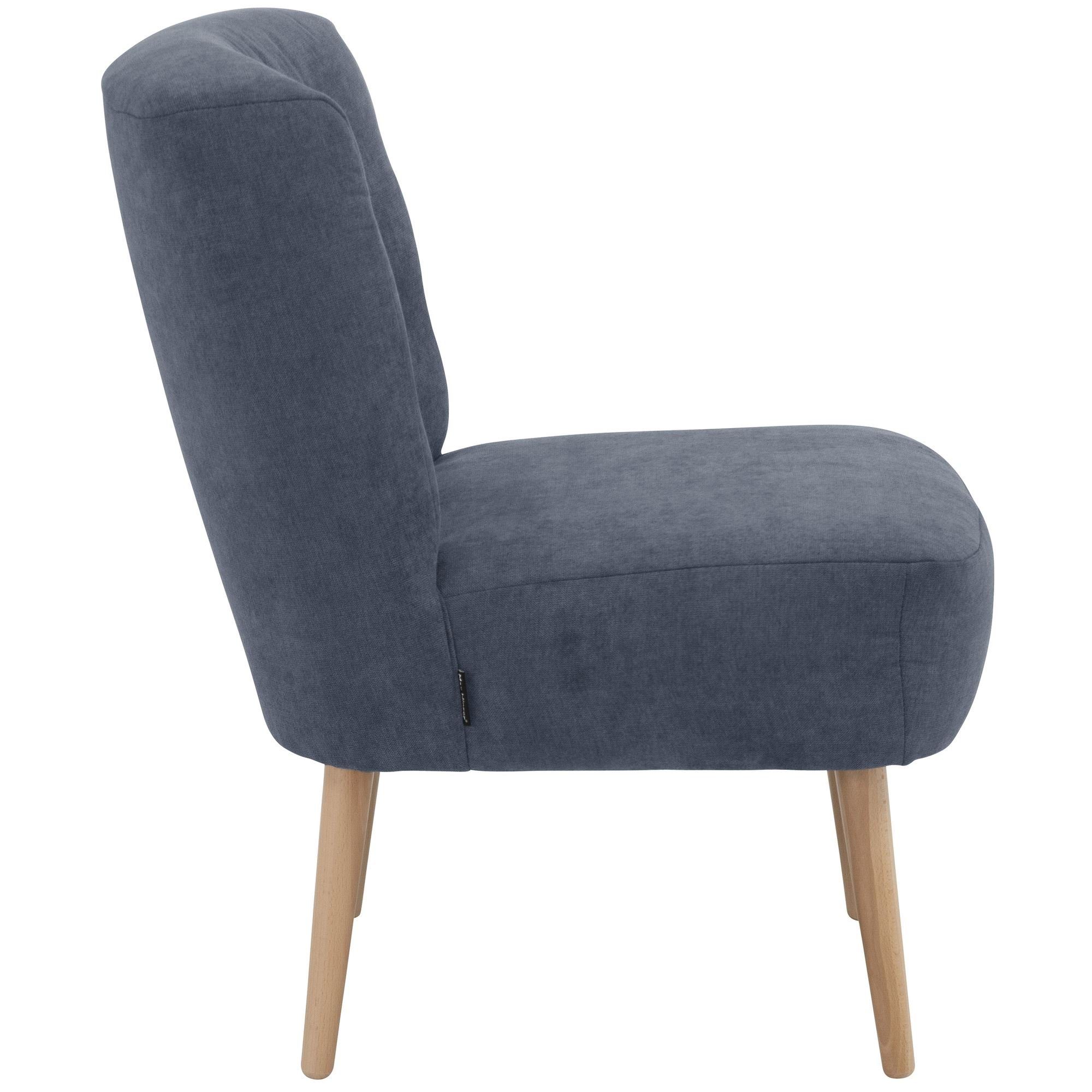 Sitz inkl. verarbeitet,bequemer 21641 / Flachgewebe blau Sessel Kostenlosem Bezug Kamle Sessel Buche 58 Kessel Versand, 1-St), natur (Sparpreis aufm hochwertig