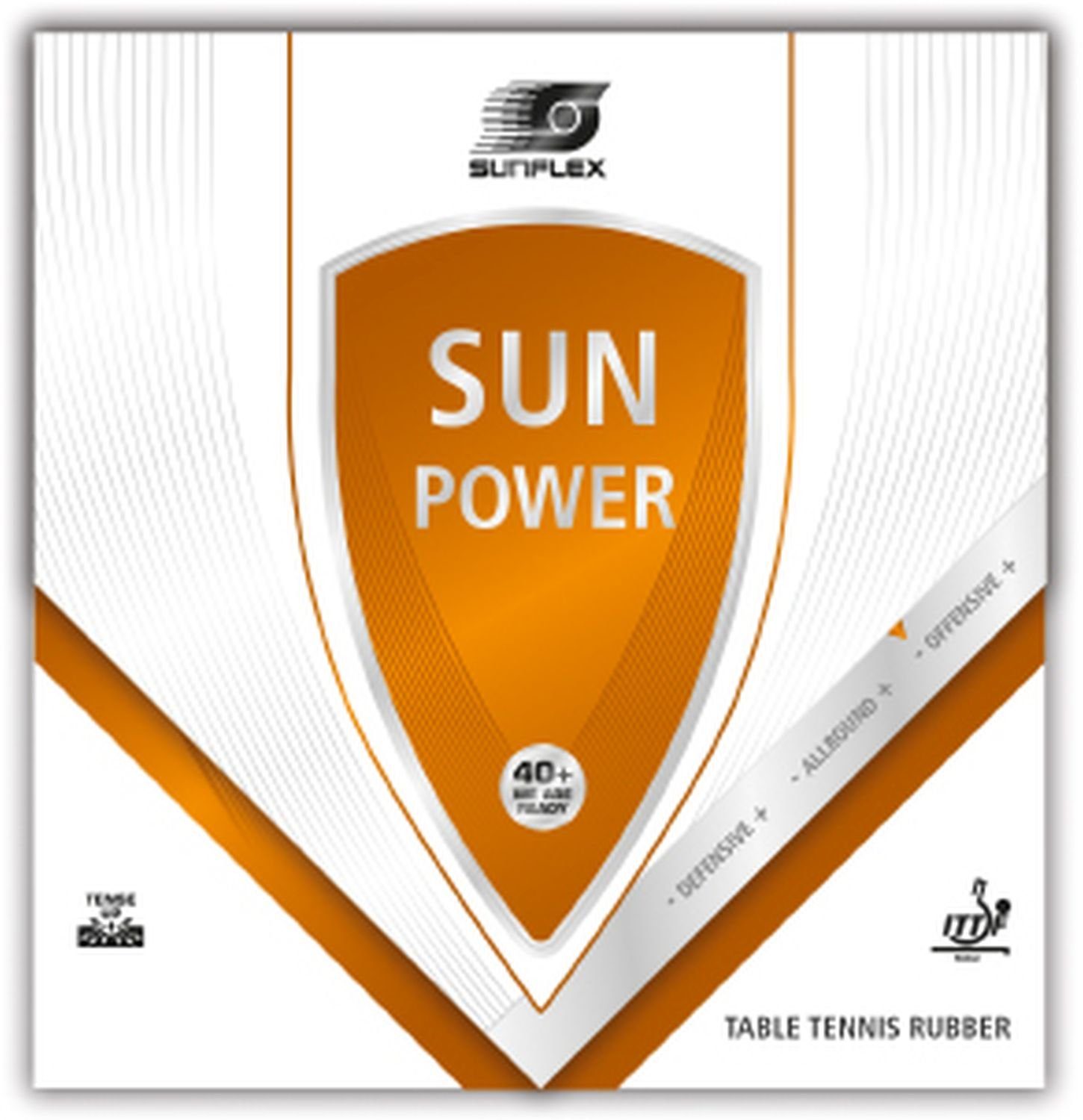 Sunflex Tischtennisschläger Sun Power Tischtennis-Belag 2,1mm Schwamm schwarz