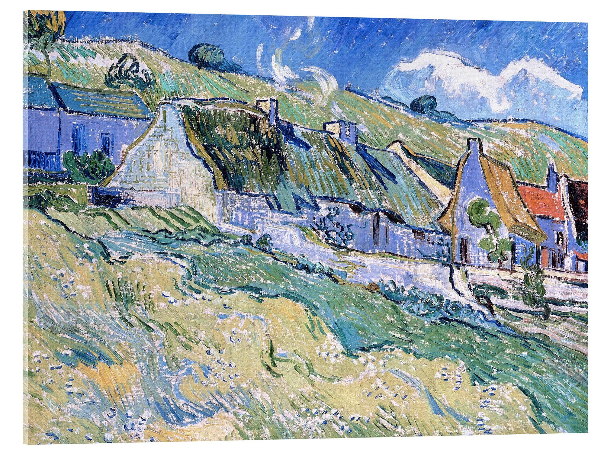 Posterlounge Wandbild Strohgedeckte Häuser in Auvers-sur-Oise, Vincent van Gogh, erhältlich als Poster, Leinwandbild, Wandsticker oder Acrylglasbild