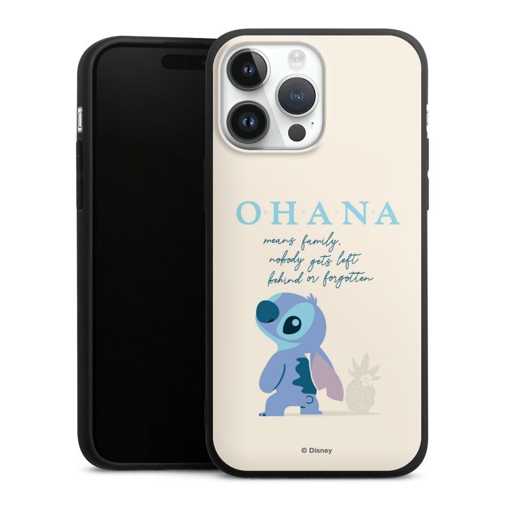 DeinDesign Handyhülle Lilo & Stitch Offizielles Lizenzprodukt Disney Ohana Stitch, Apple iPhone 14 Pro Max Silikon Hülle Premium Case Handy Schutzhülle
