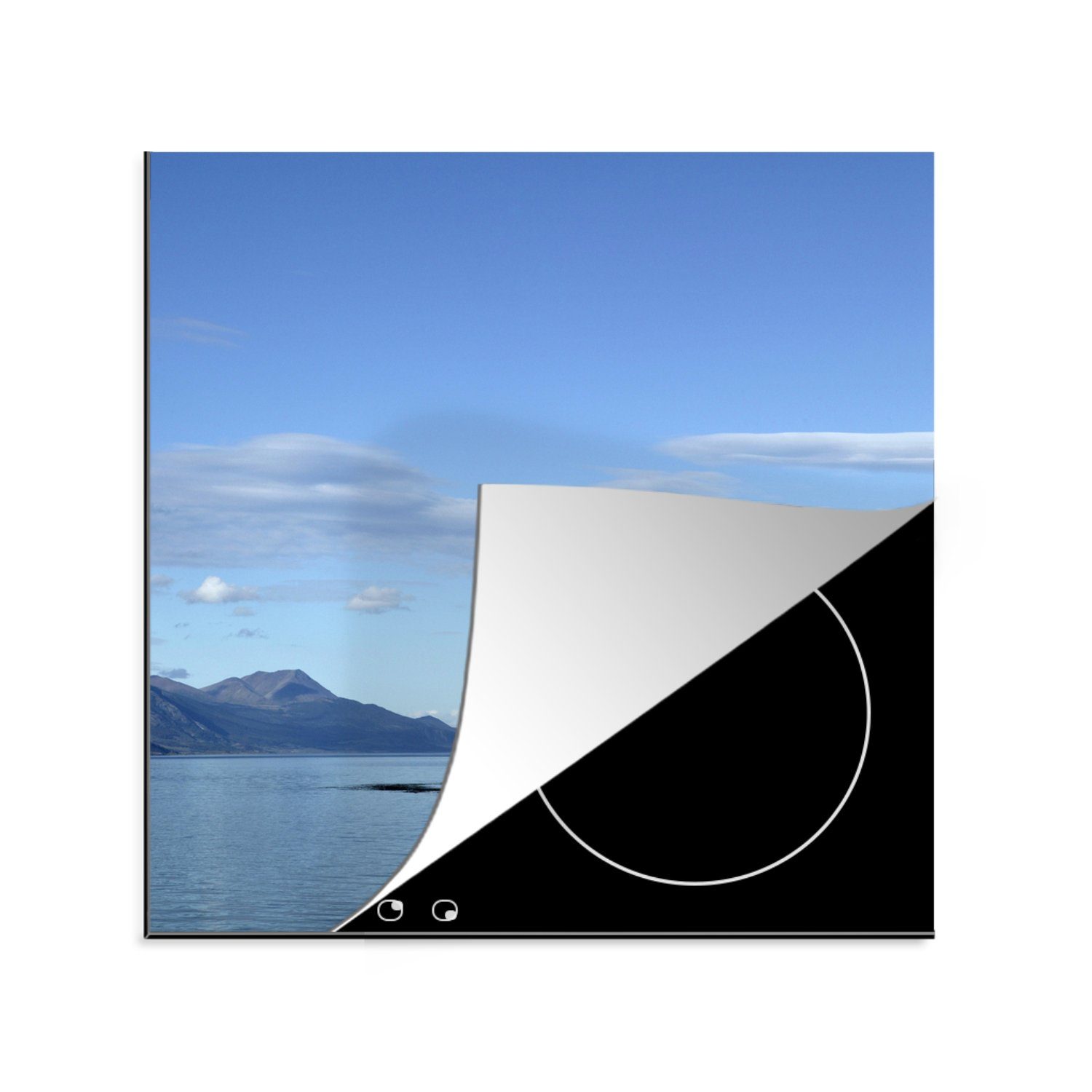 MuchoWow Herdblende-/Abdeckplatte Leuchtturm - Insel - Meer, Vinyl, (1 tlg), 78x78 cm, Ceranfeldabdeckung, Arbeitsplatte für küche