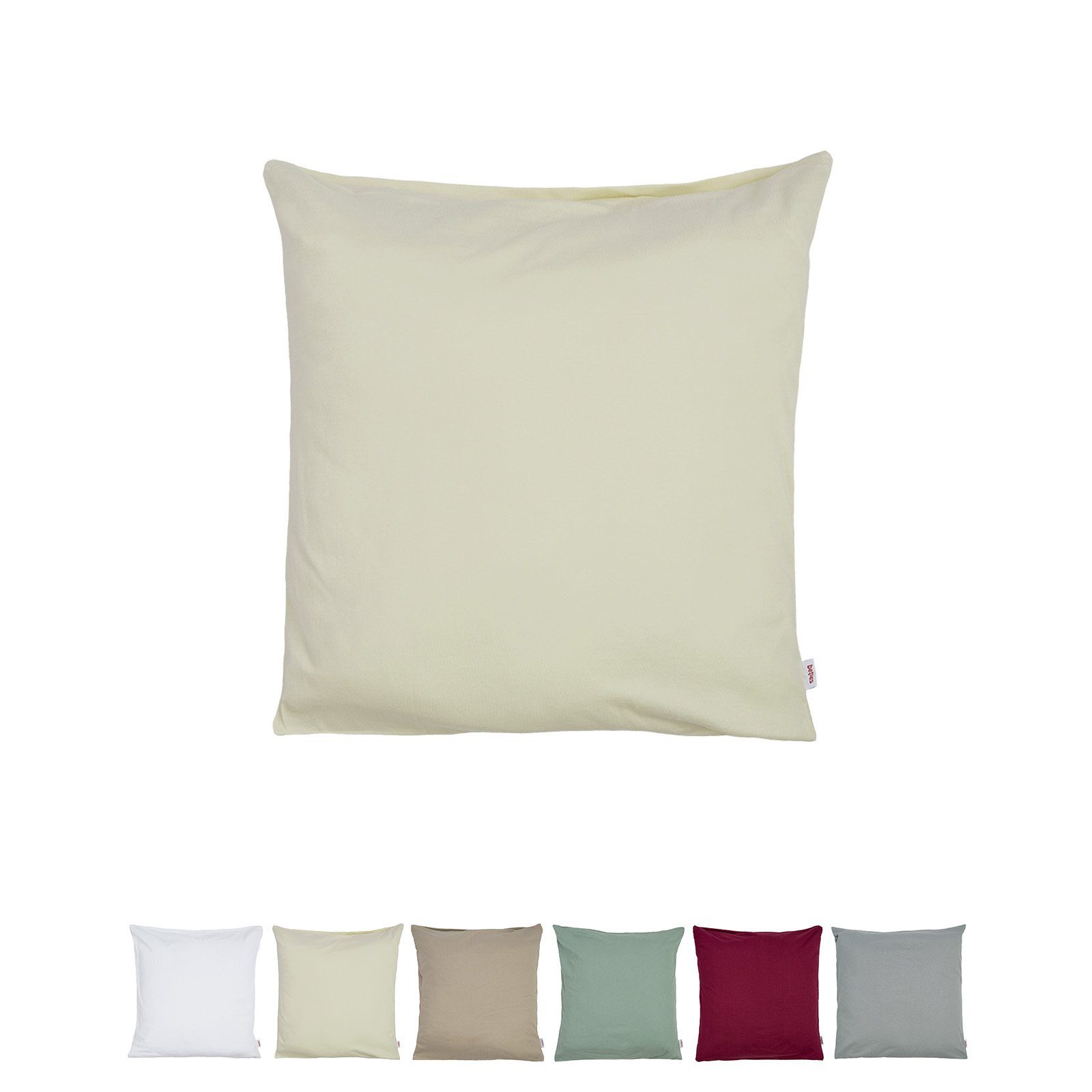 beties Kissenbezüge BasicSoft, (1 Stück), ca. 40x40 cm Jersey 100% Baumwolle (saatpearl-beige)
