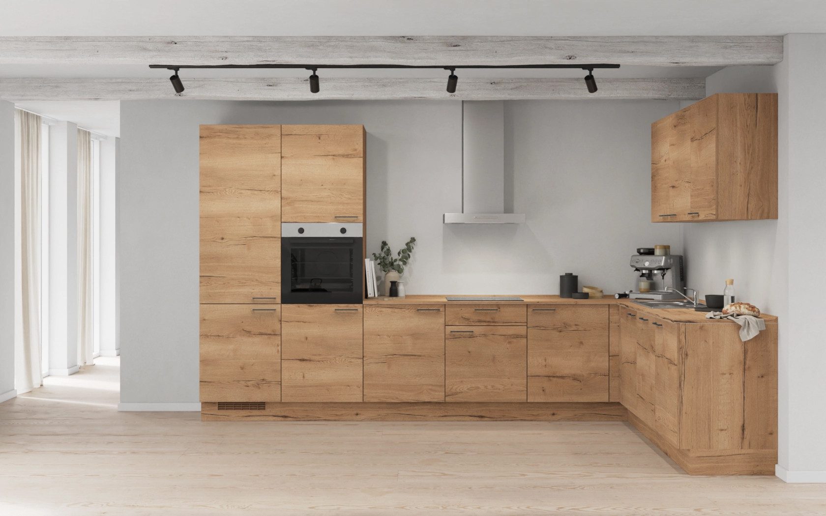 nobilia® Winkelküche Hem, individuell anpassbar, gratis Küchenplanung mit Profis, (Breite 613.2 cm), vormontiert, wahlw. mit E-Geräten, inkl. Lieferung