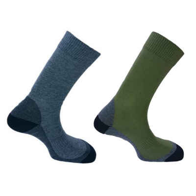 Wandersocken Trekking socken mit mittelstarker Polsterung funktionsocken sportsocken damen atmungsaktive socken herren (Beutel, 2 Paar) 3 LAYERS COOLMAX,TENCEL,POLYAMIDE