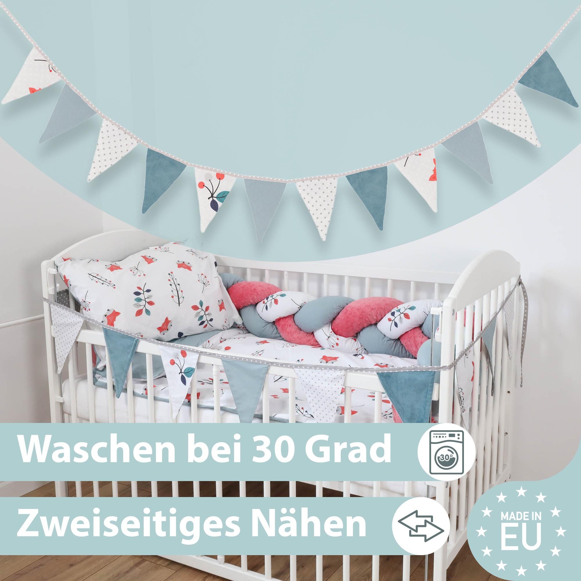 Totsy Baby Dekohänger Wimpelkette Kinderzimmer – Stoffgirlande Outdoor wetterfest – Bild 4 von 5