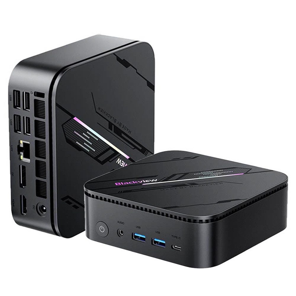 blackview MP100 Pro Intel i5-12450H, 8 Cores Max 4.4GHz Mini-PC (Intel Core i5, 16 GB RAM, 512 GB SSD, 4*USB 3.2 Gen 1 Type-A, 2*USB 3.2 Gen 2 Type-A, 1*RJ45, 1*Audio Jack)