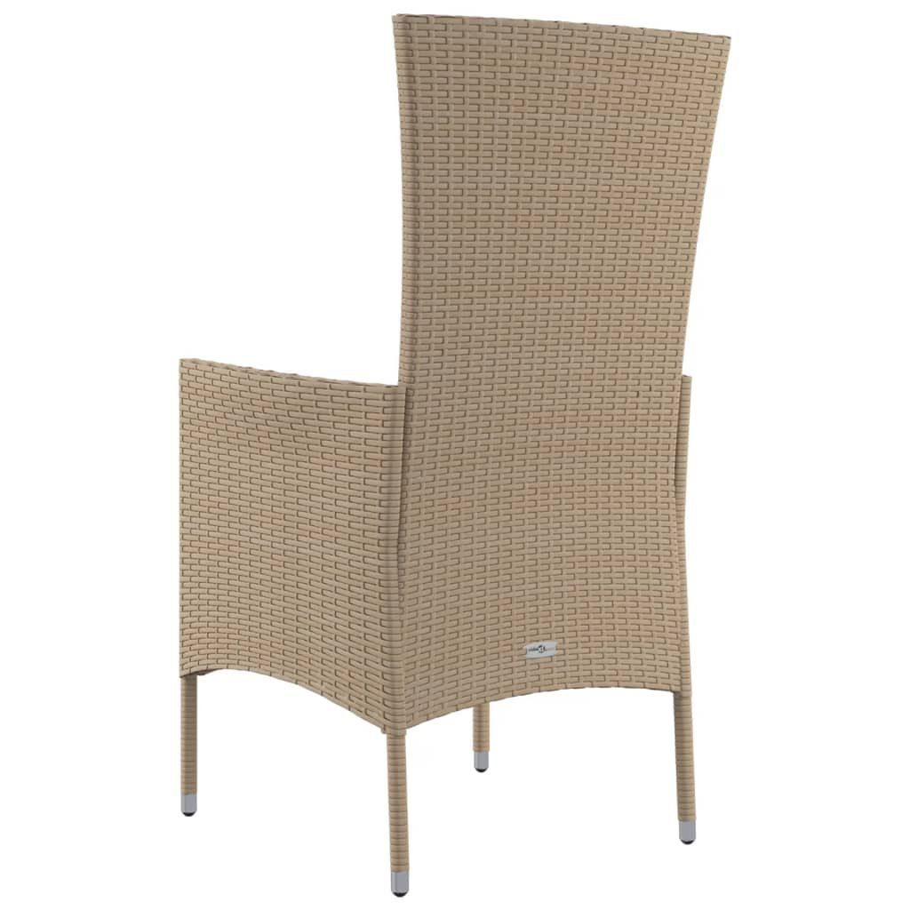 mit furnicato Stk. 4 Poly Gartenstühle Gartenstuhl Beige Kissen Rattan