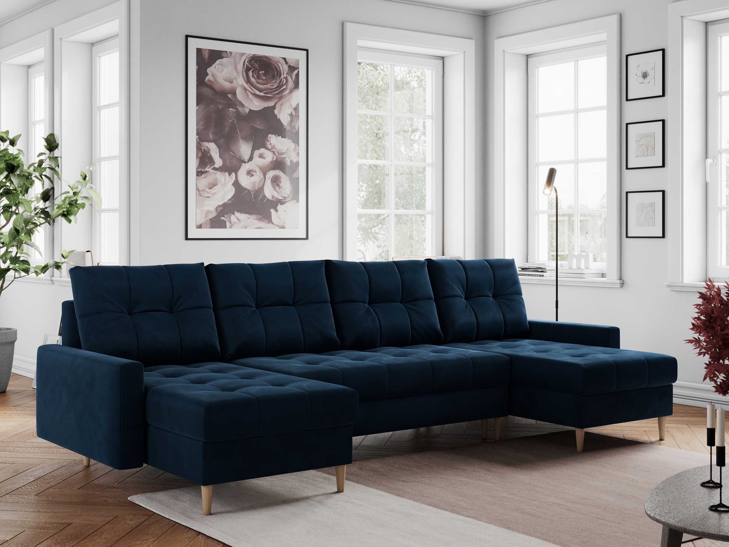 MKS MÖBEL Ecksofa COLIN U, Set, Schlafcouch, T30-Schaum, Bonellfedern, Ecksofa, mit Schlaffunktion, skandinavischer Stil, hohen Beinen