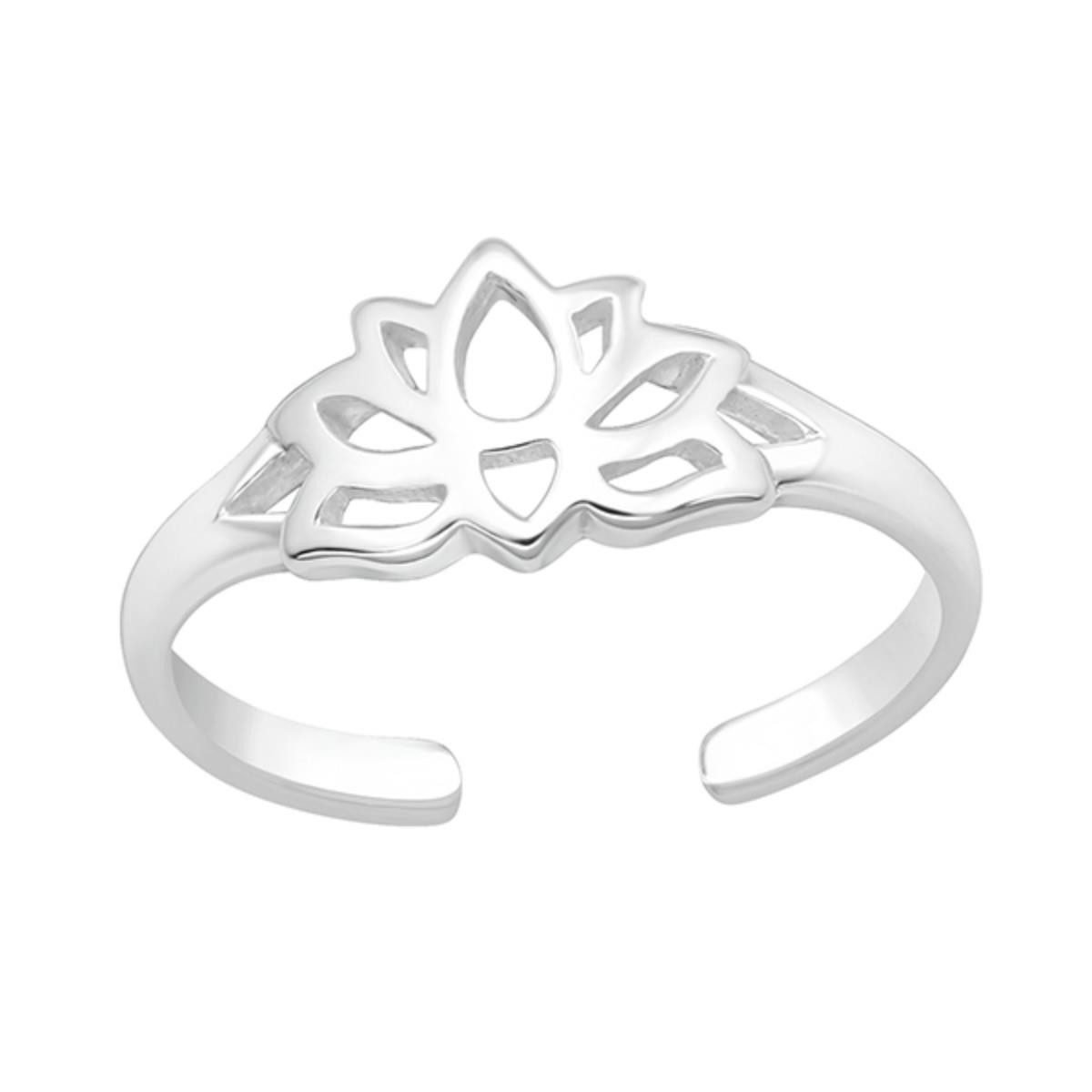 Order & Smile Schmuck Zehenring Zehenring Lotus: Zehring Silber 925 „Lotusblume“, gestempelt