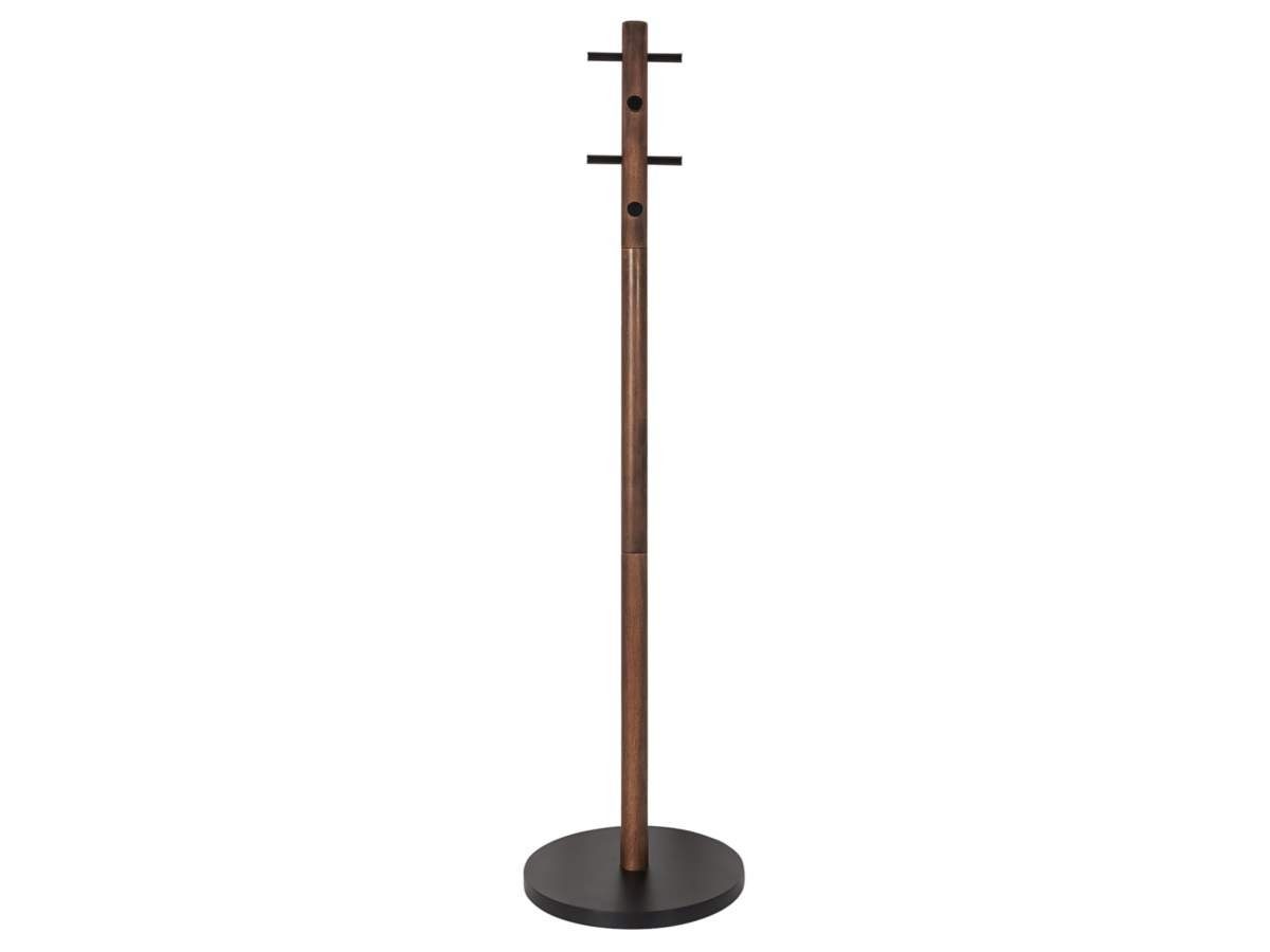 Umbra Garderobenständer Pillar, Kleiderständer freistehend, 8 Garderobenhaken, 168cm hoch, black walnut