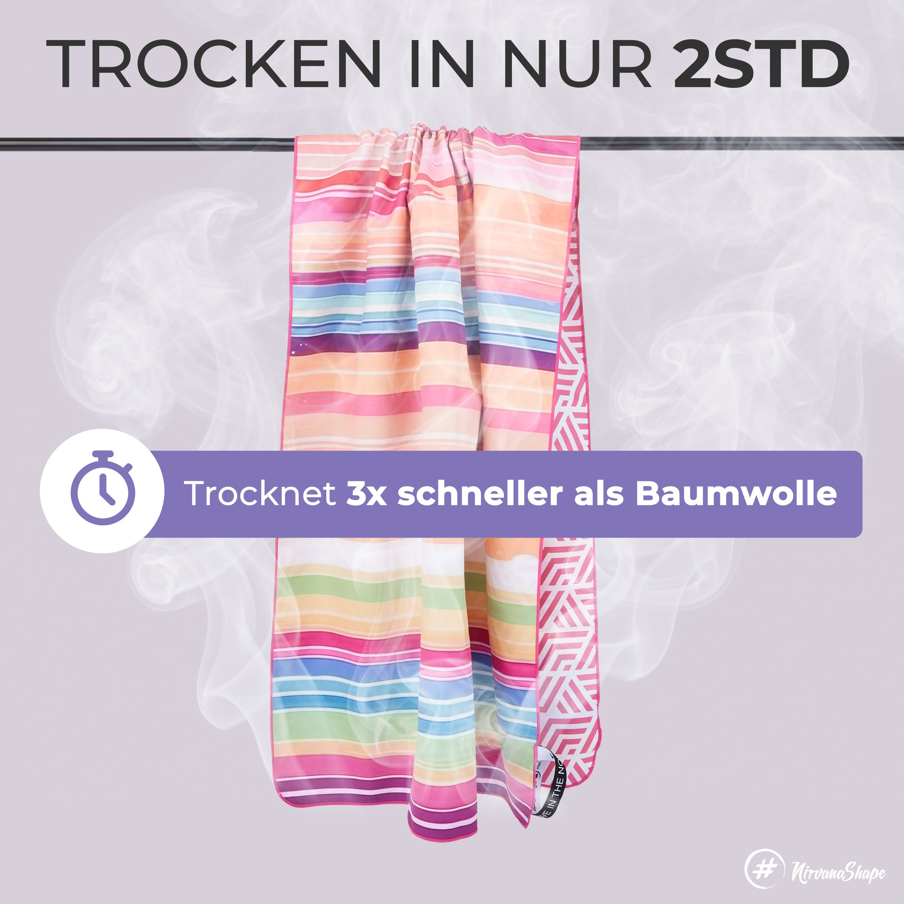 NirvanaShape Strandtuch Reise Handtuch Strandtuch XXL - Strandhandtuch, Mikrofaser Badetuch – Bild 5 von 5
