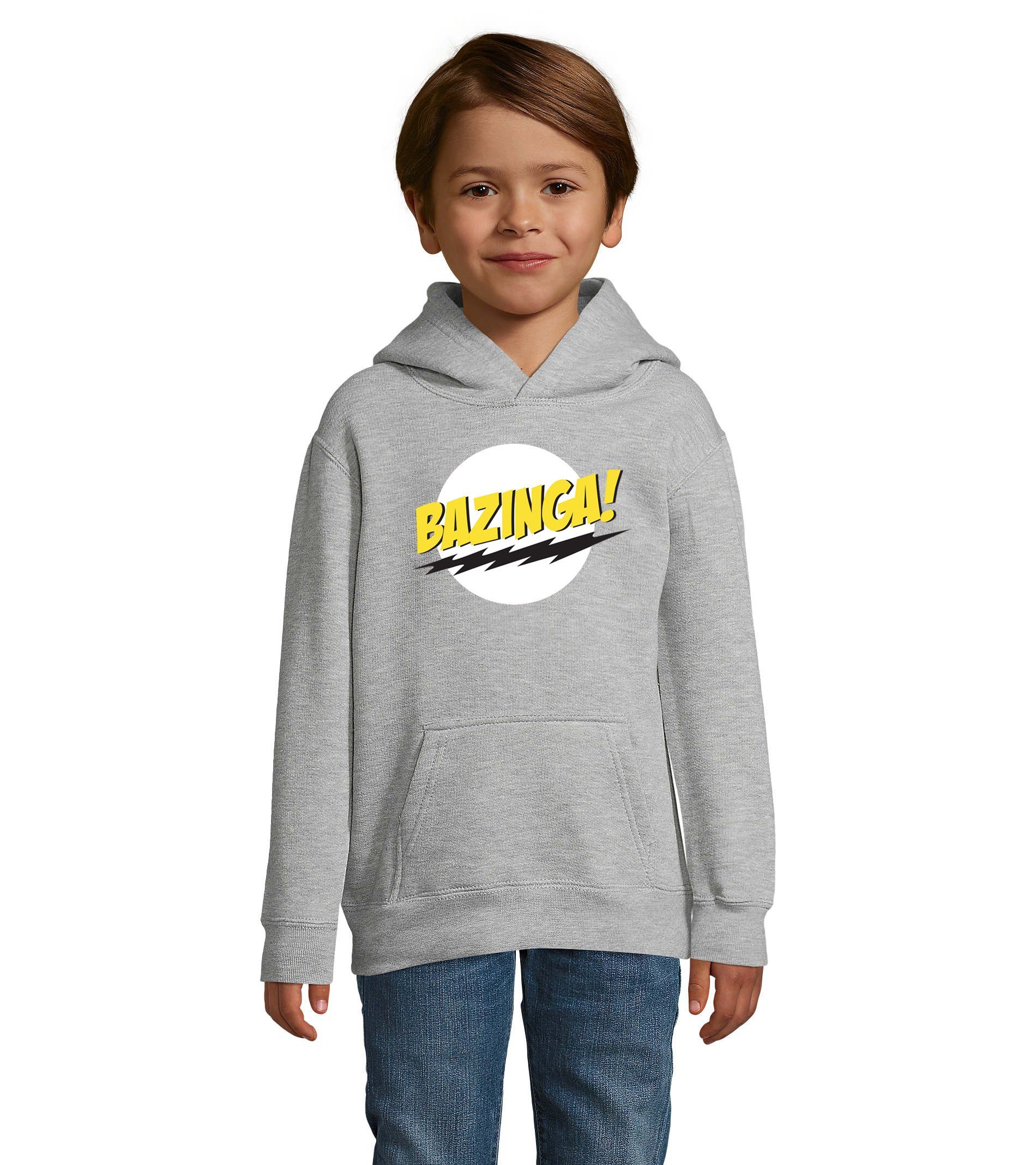 Blondie & Brownie Hoodie Kinder Jungen & Mädchen Bazinga Logo Sheldon Big Bang Theorie mit Kapuze