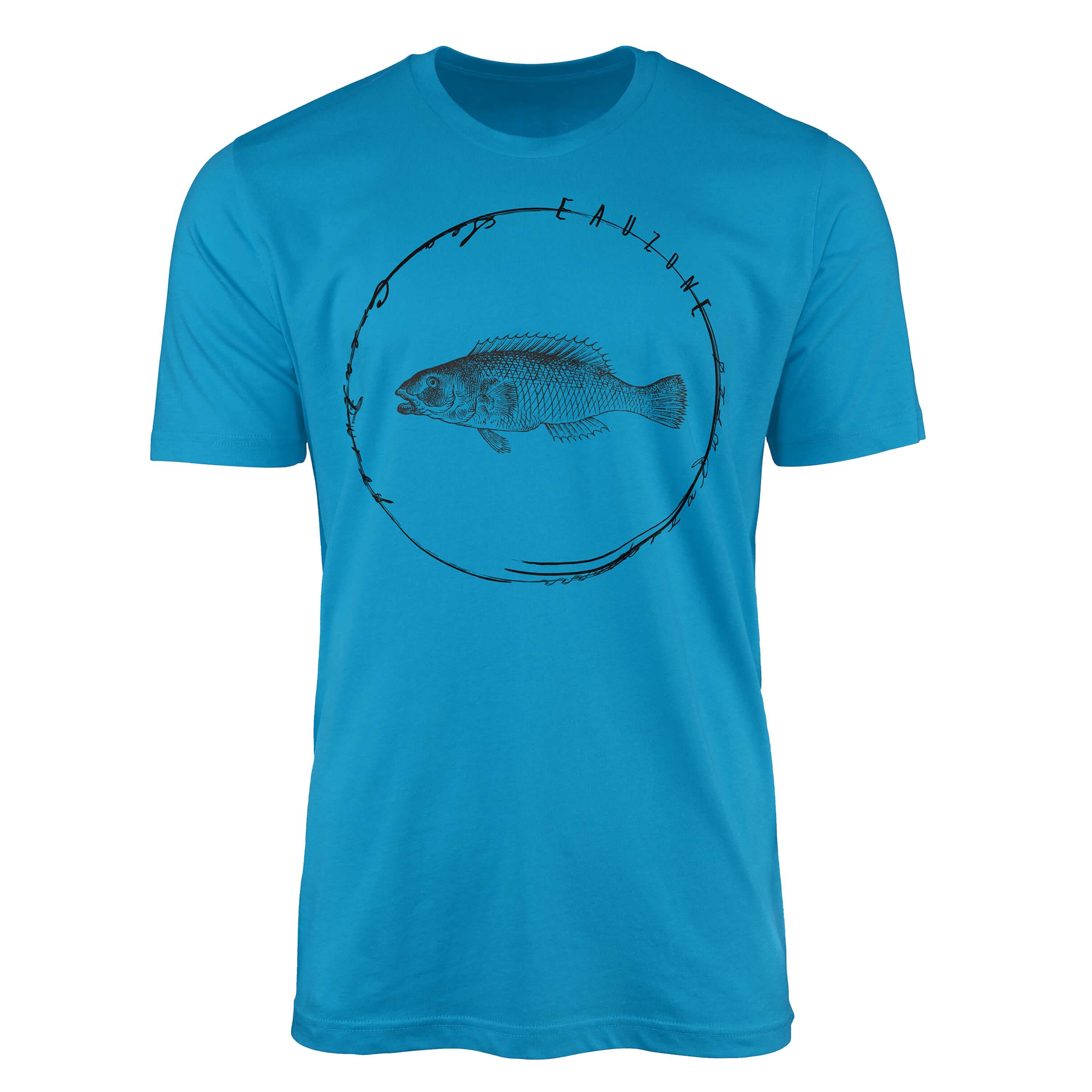 Sinus Art T-Shirt T-Shirt Tiefsee Fische - Serie: Sea Creatures, feine Struktur und sportlicher Schnitt / Sea 041 Atoll