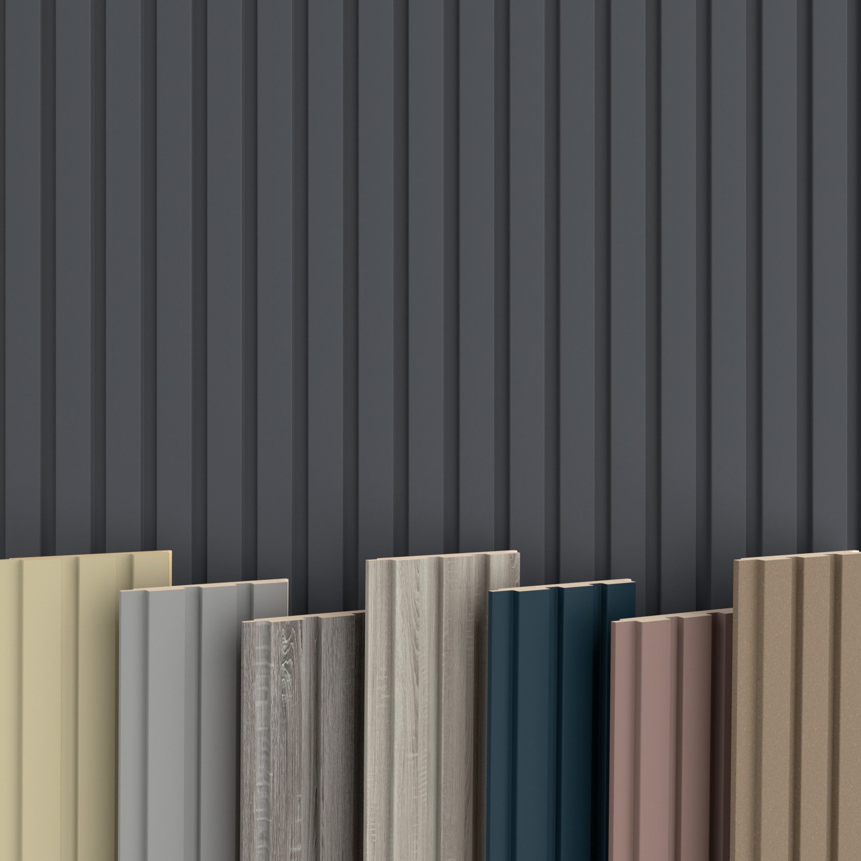 Hexim Wanddekoobjekt Beats De Luxe Black Lead (Beats Lamellen 2,75m MDF Lam günstig online kaufen