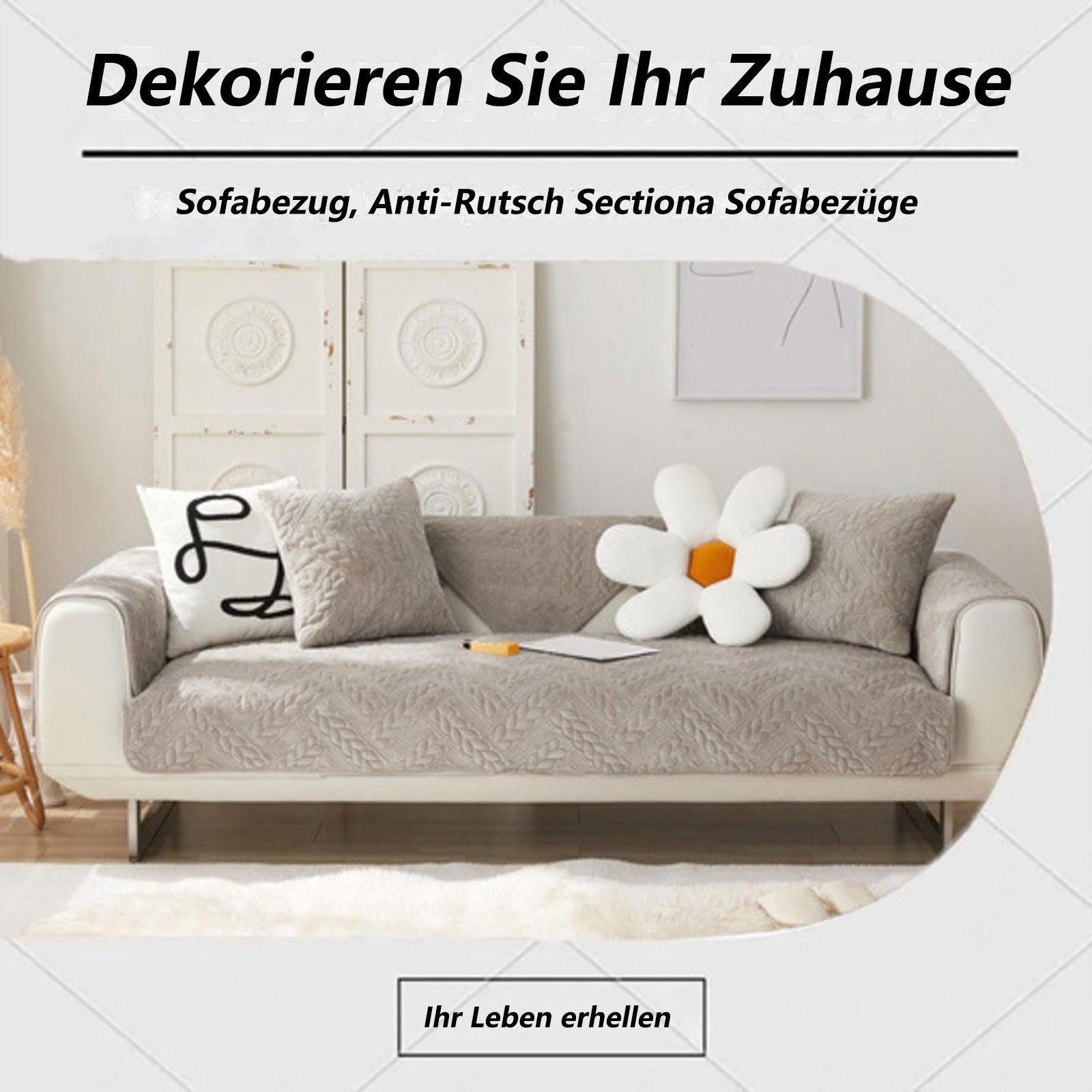 Sofabezug hellgrau(90*120cm) Sofabezug, Super warmer Juoungle rutschfeste Weicherdecke Sofadecke, Sofabezug