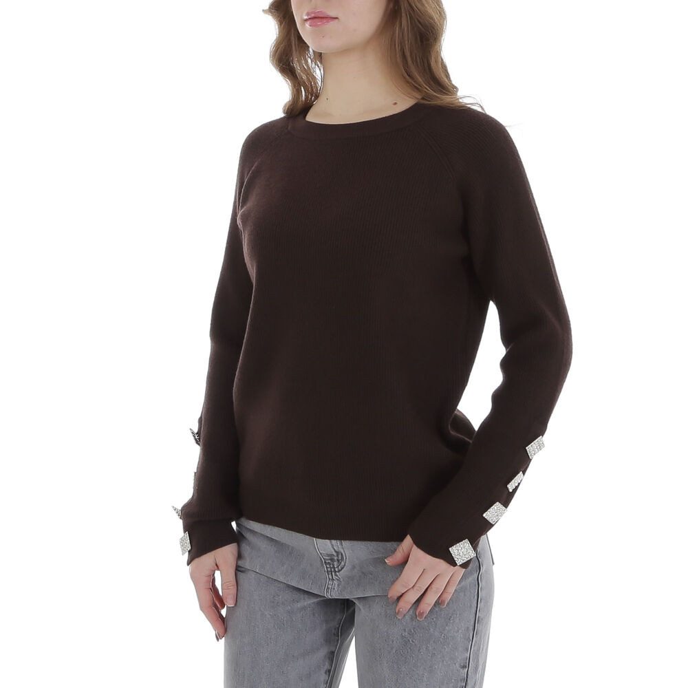 Ital-Design Strickpullover Damen Freizeit (88578873) Strass Stretch Strickp günstig online kaufen