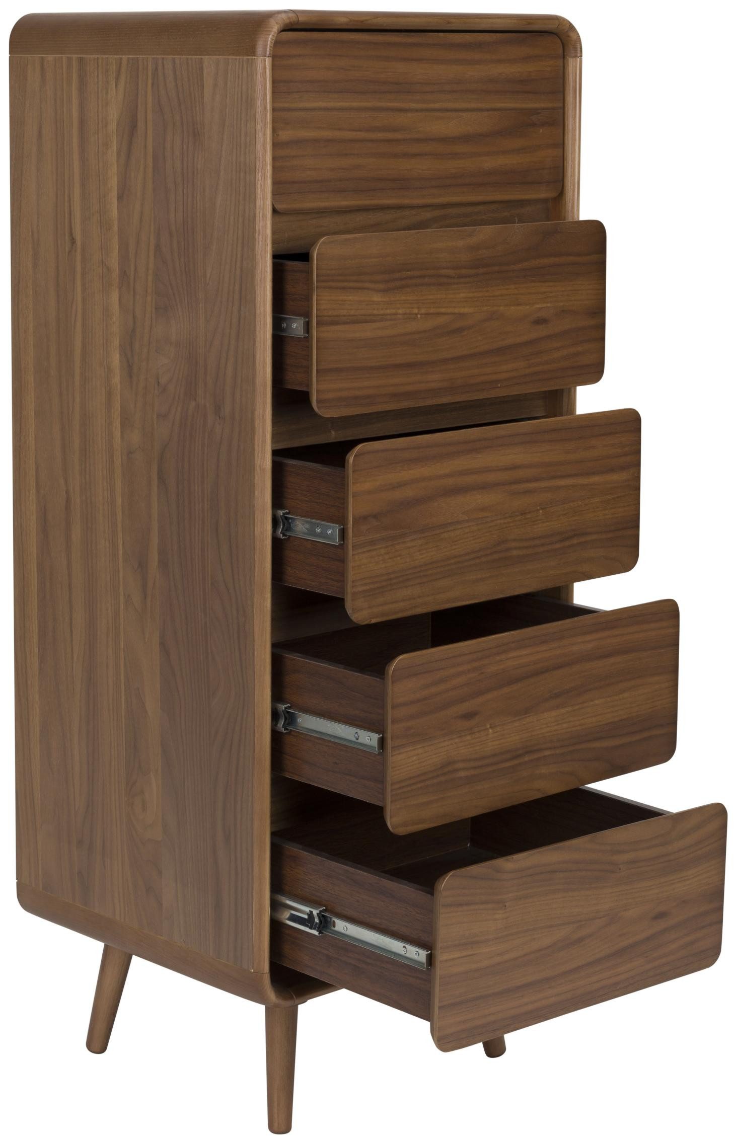Zuiver Schubkastenkommode Schrank Kommode RISE Walnuss von ZUIVER mit 5 Schubkästen