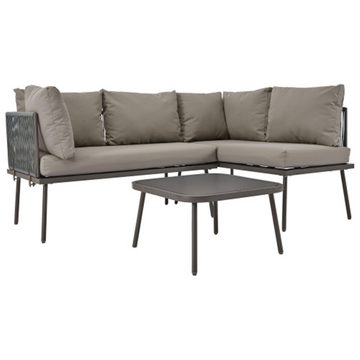 XDeer Gartenlounge-Set Garten-Lounge-Set, Gartenmöbel-Set, L-förmiges Gartenmöbel-Set, Lounge-Set mit Sitzkissen, verstellbaren Füßen, 2 Sofas und 1 Tisch