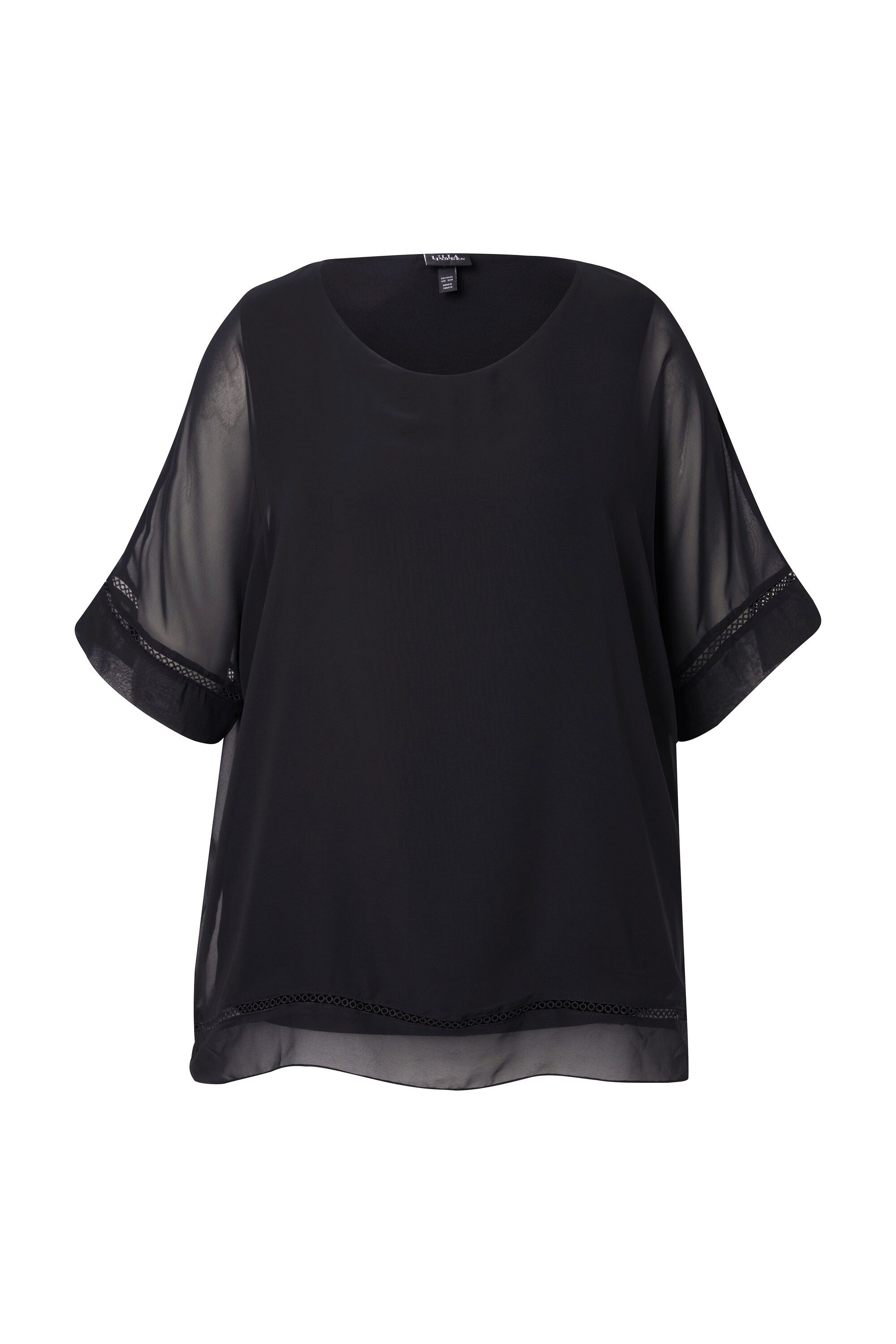 Ulla Popken Tunika Chiffon-Überwurf Spitze oversized günstig online kaufen