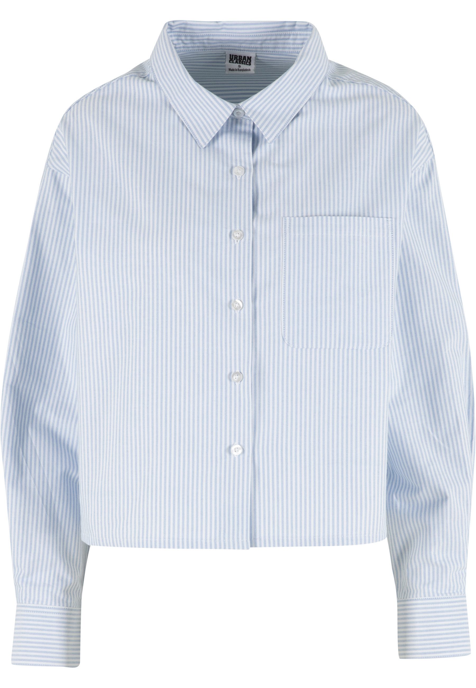 URBAN CLASSICS Langarmhemd Urban Classics Ladies Striped Short Oxford Shirt