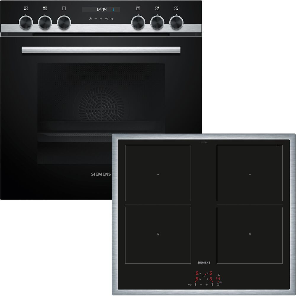 SIEMENS Induktions Herd-Set EQ522DB1ZM, mit Backwagen, Backwagen mit ausziehbarer Tür für bequemes Kochen & Backen