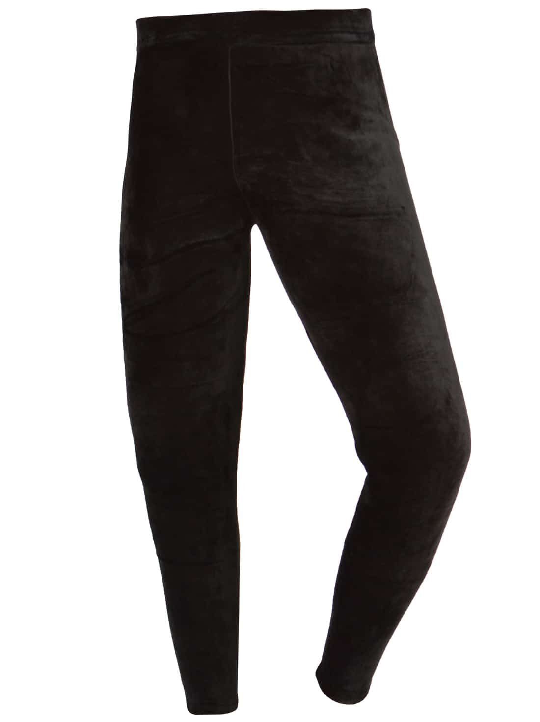 mit Hose Mädchen elastischem 30518 Kinder Bund (1-tlg) Leggings Leggings Schwarz Nicki KMISSO Thermo