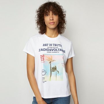 ZADIG & VOLTAIRE Shirttop T-Shirt ZOE PHOTOPRINT PALMIER aus Baumwolle