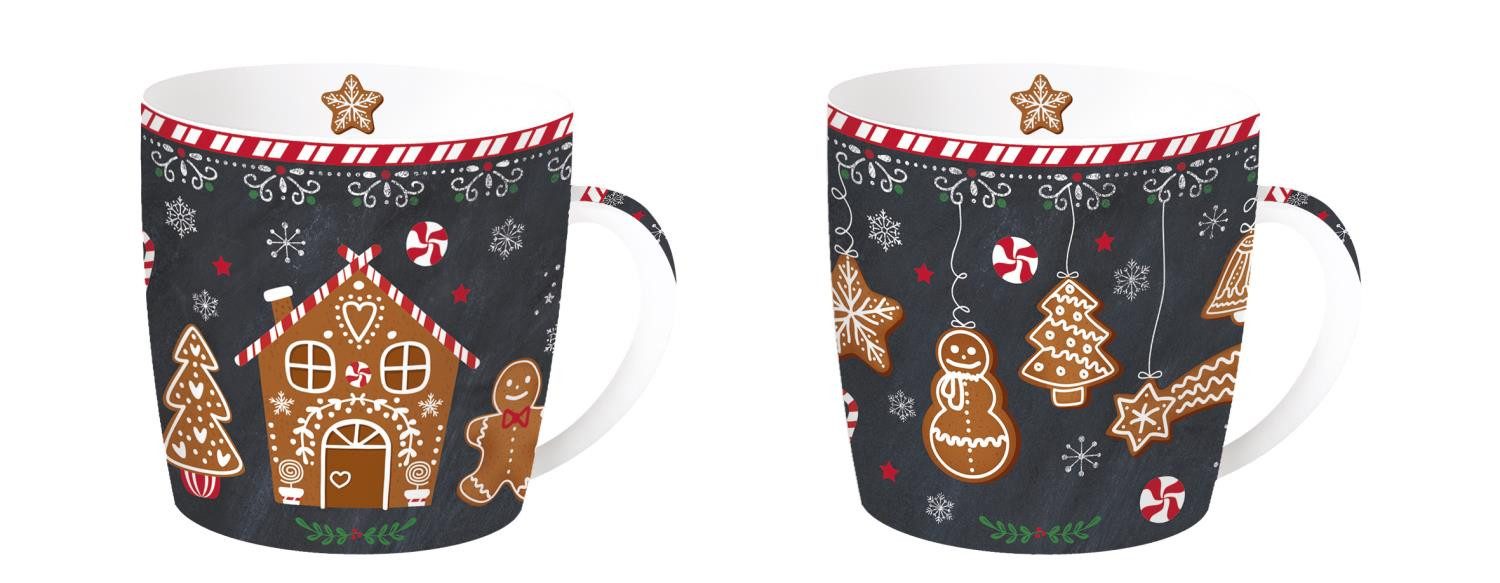 EasyLife Tasse Gingerbread, Porzellan, Spülmaschinengeeignet, Mehrfarbig, Motiv: Lebkuchenmann