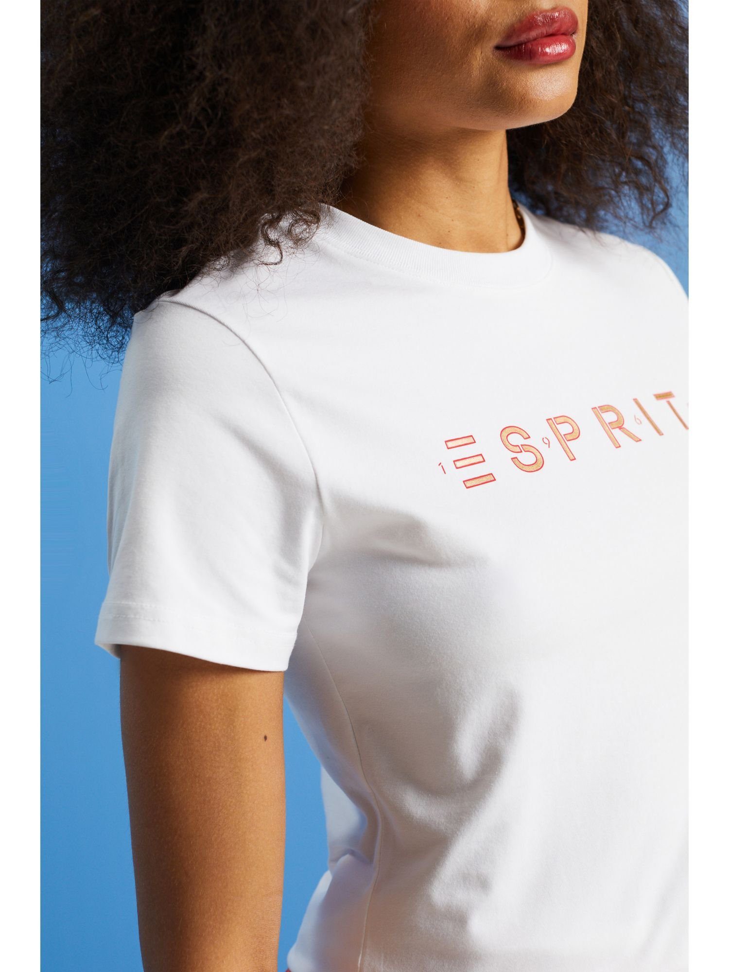 T-Shirt Esprit WHITE Logo (1-tlg) T-Shirt mit