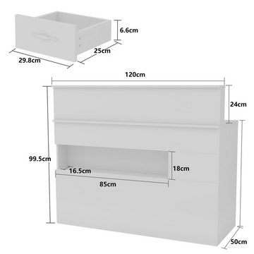FUFU&GAGA Empfangstheke mit Beleuchtung und 2 Schubladen