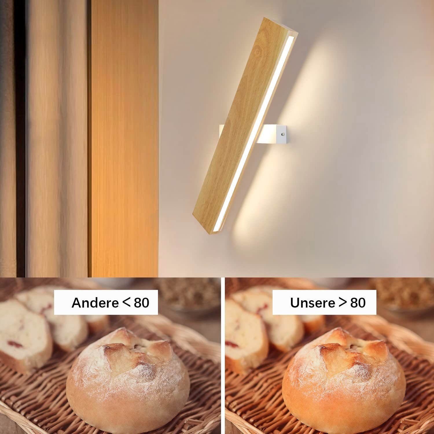 ZMH LED Wandleuchte innen Wandlampe Holz günstig online kaufen