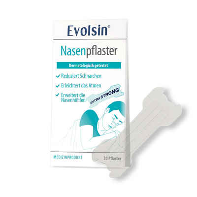 Evolsin Nasenpflaster Evolsin® Anti Schnarch Nasenpflaster I Effektiv schnarchen verhindern (30 St), Erleichtert das Atmen, Reduziert Schnarchen, Erweitert die Nasenhöhlen