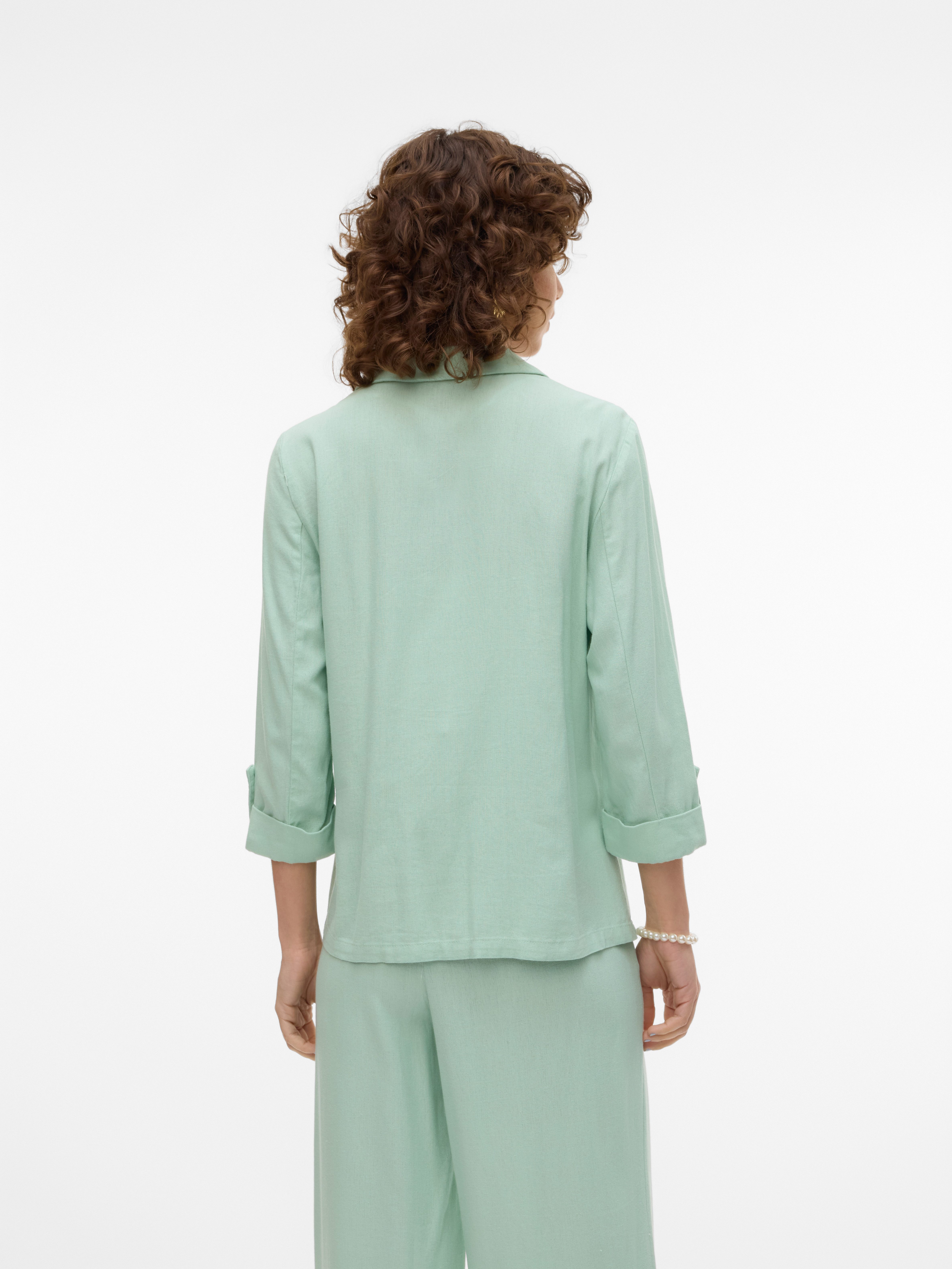 Vero Moda Kurzblazer VMJESMILO 3/4 LOOSE BLAZER WVN NOOS mit Leinen