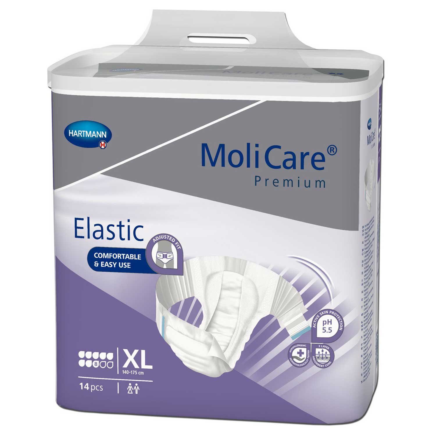 Molicare Inkontinenzslip MoliCare® Premium Elastic 8 Tropfen Größe XL (14-St) für diskreten Schutz
