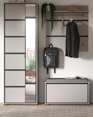 xonox.home Garderoben-Set Jaru, (in grau und schwarz), mit Soft-Close und variabler Inneneinteilung