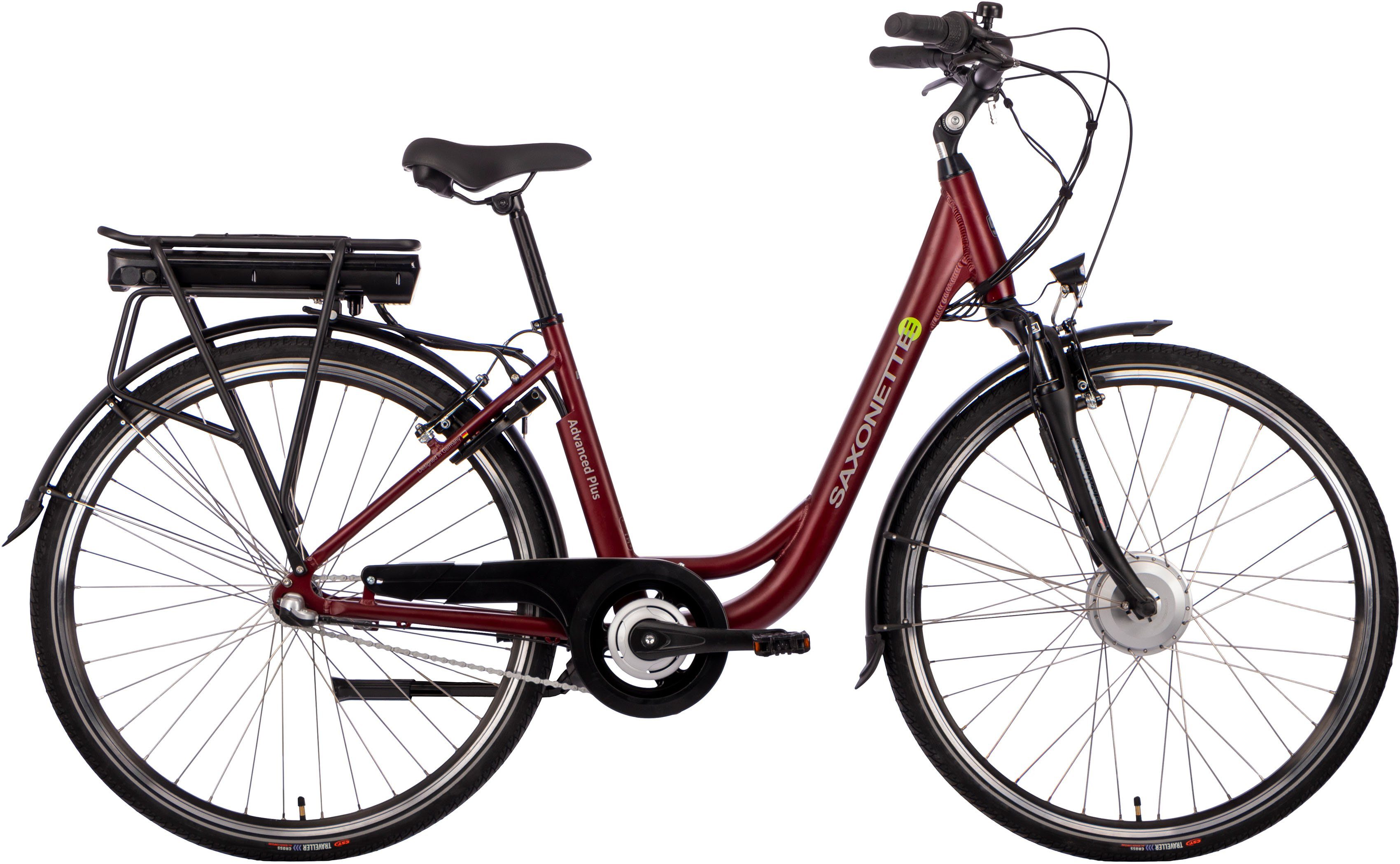 SAXONETTE E-Bike Saxonette Advanced Plus, 3 Gang, Nabenschaltung, Frontmotor, 375 Wh Akku, (mit Akku-Ladegerät)