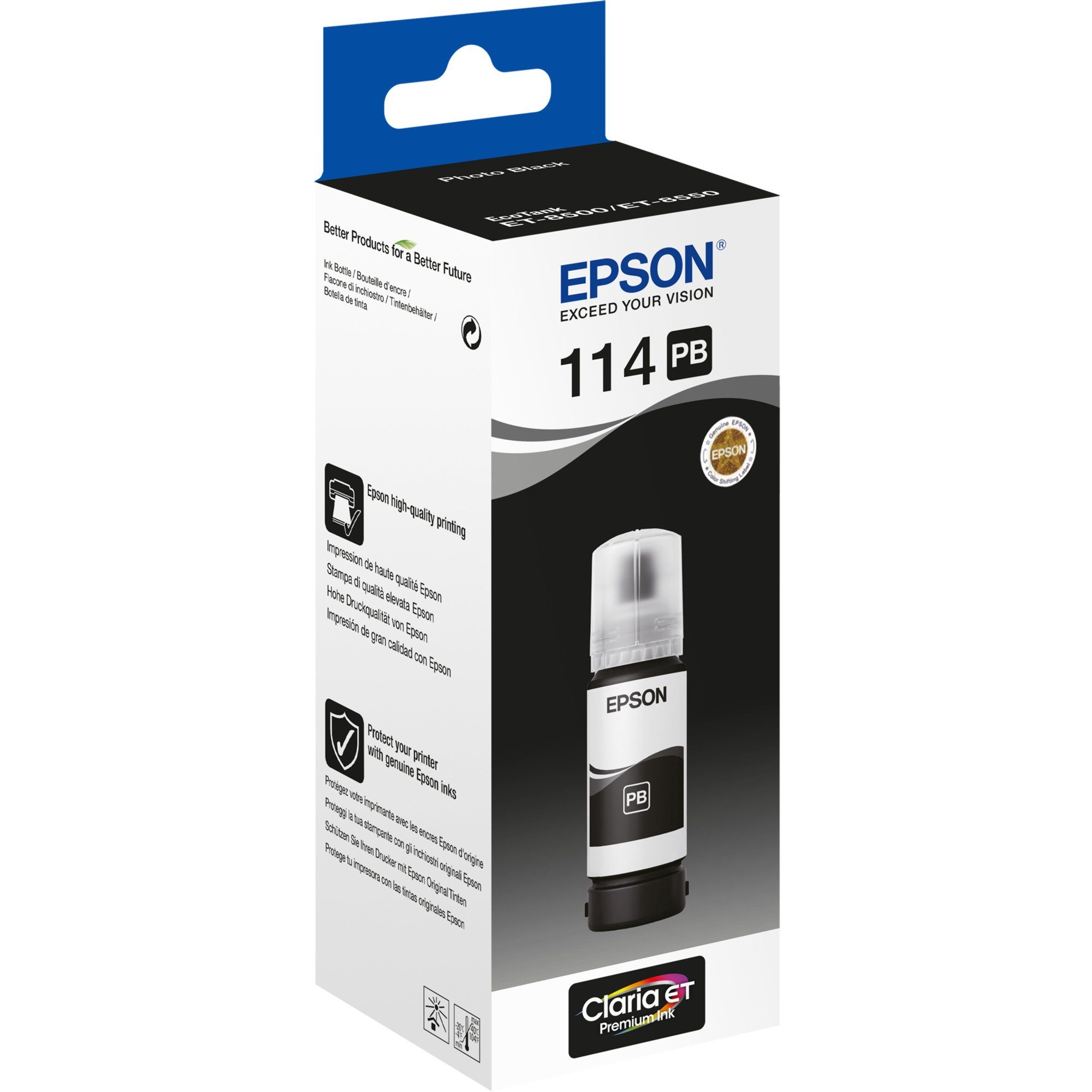 Epson Epson Tinte photoschwarz 114 EcoTank (C13T07B140) Tintenpatrone schwarz (Foto)