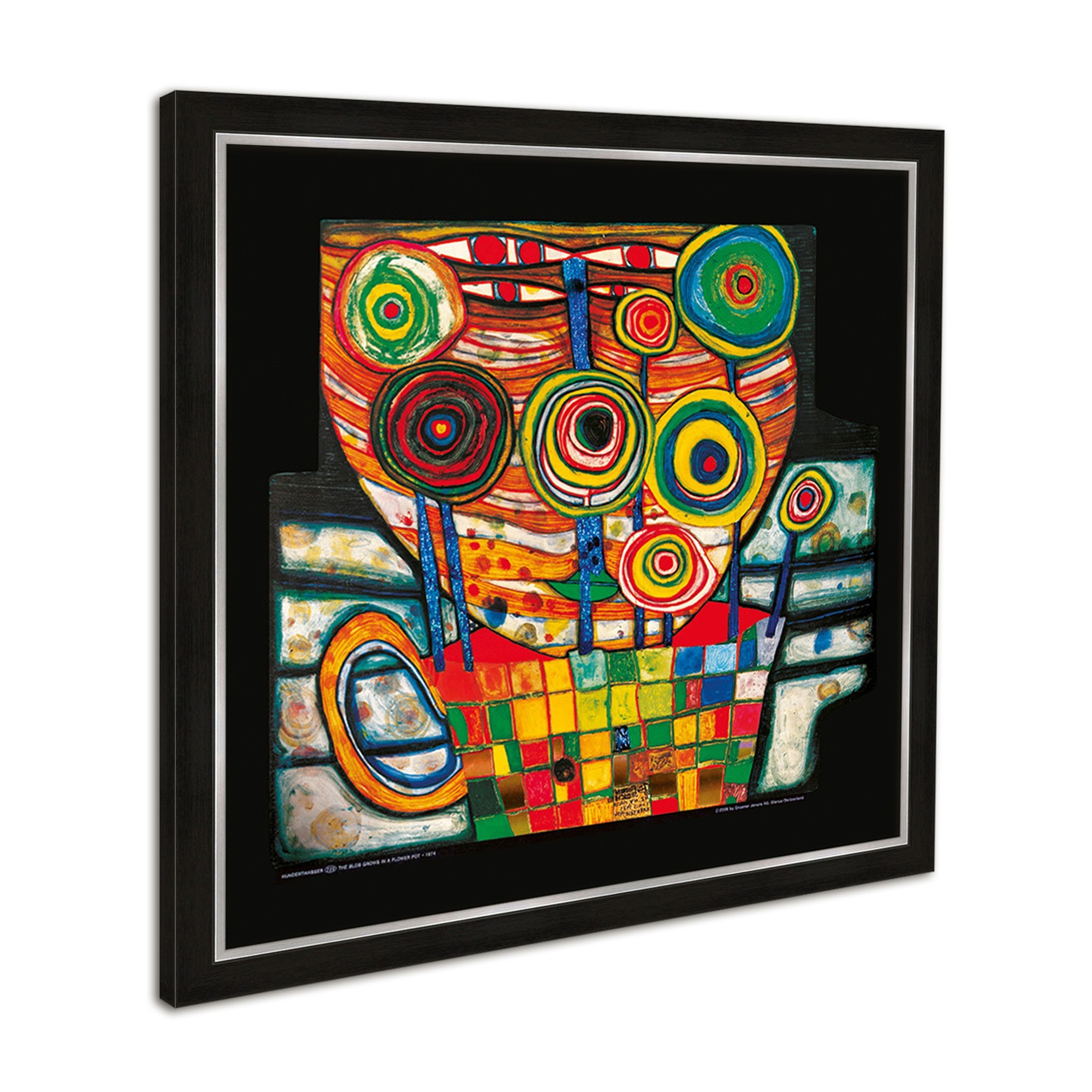 mit Wandbild Bild Hundertwasser Poster Rahmen artissimo Rahmen mit 53x53cm gerahmt / Bild /