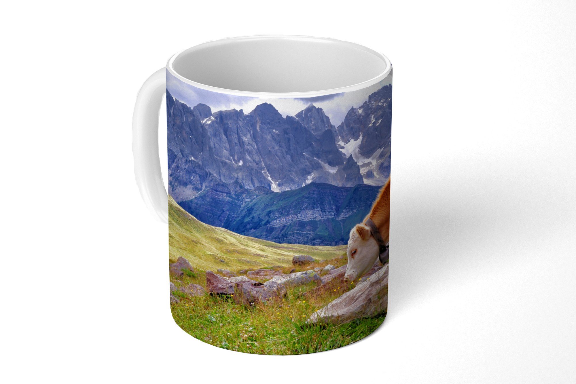 MuchoWow Tasse Alpen - Kuh - Berg, Keramik, Kaffeetassen, Teetasse, Becher, Teetasse, Geschenk